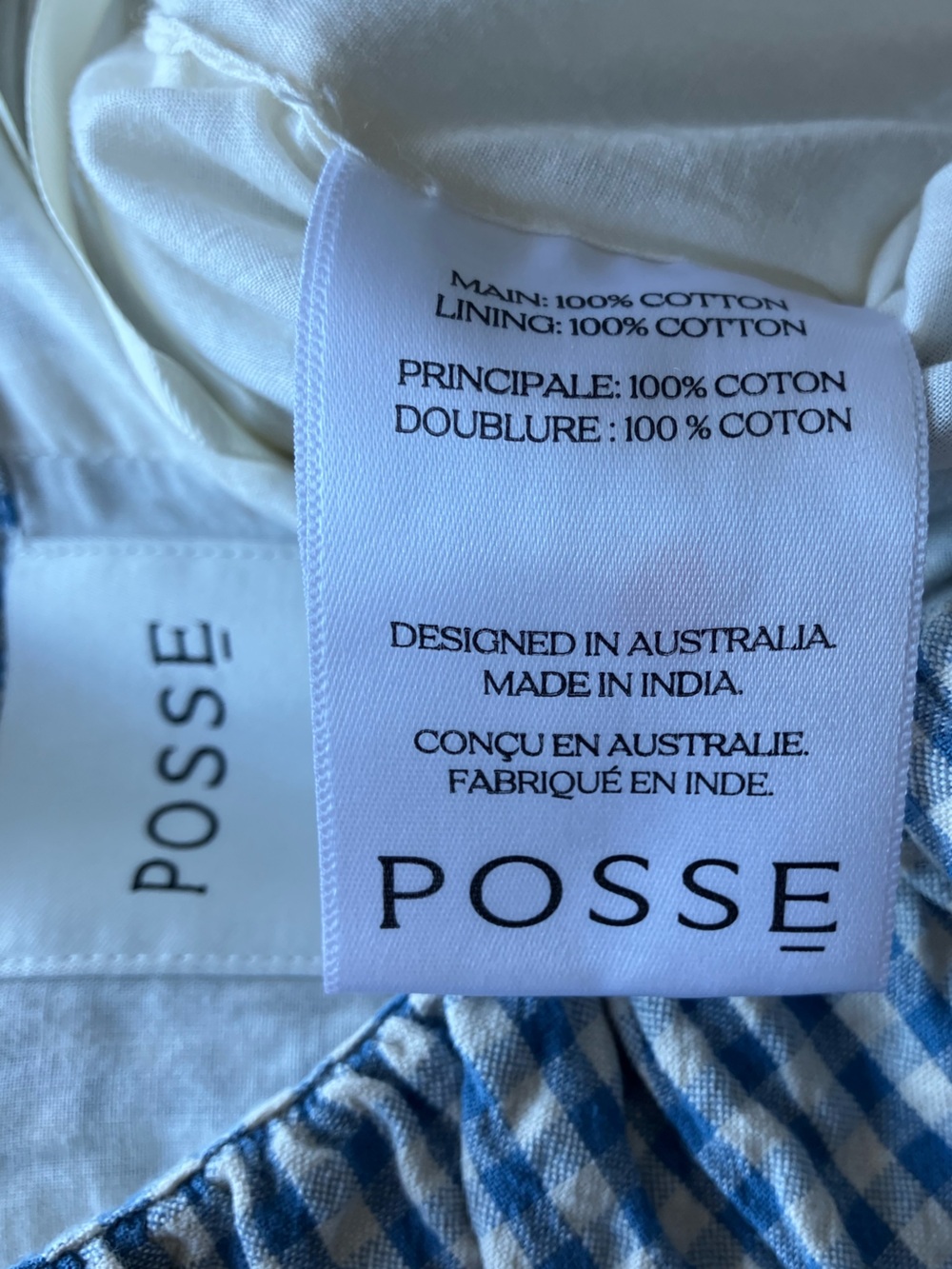 Posse (XS) Blue and White Gingham  Shorts - Picture 6 of 7